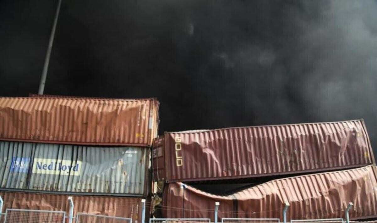 آسیب ۳۵۰ کانتینر برنج در بندر شهید رجایی